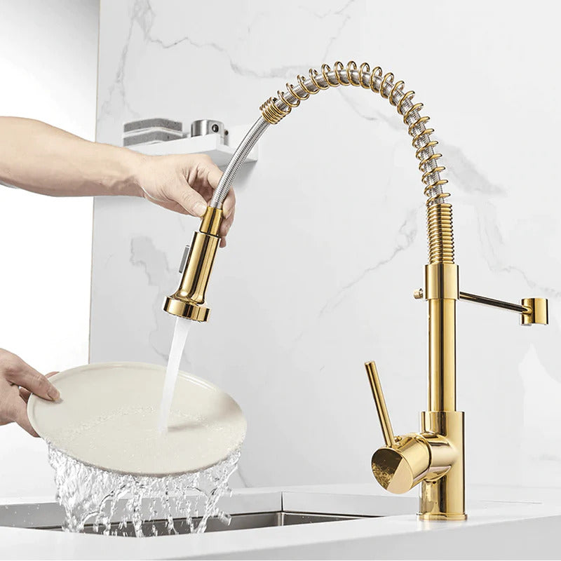 Robinet de cuisine moderne avec tête de douche à ressort extensible