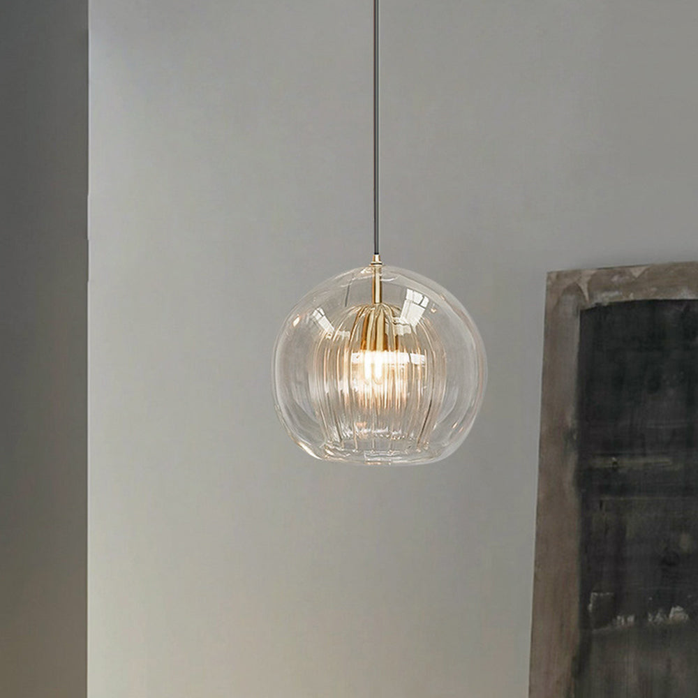 Lampe suspendue en verre élégante en forme de boule