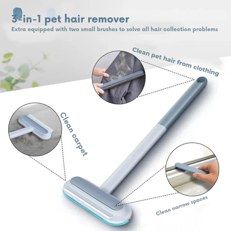 Brosse anti-cheveux 3-en-1 et multi-surfaces