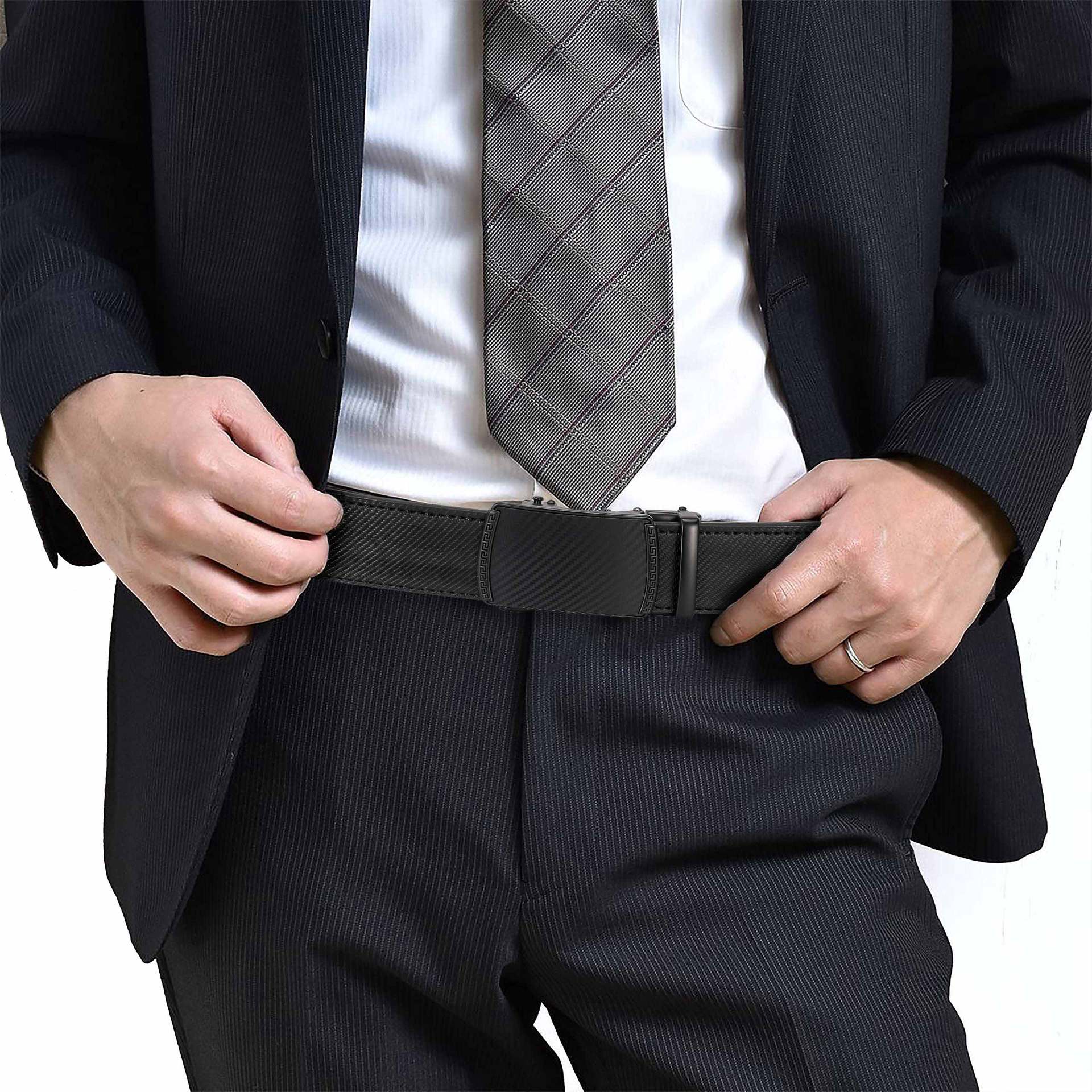Ceinture à cliquet en cuir Eptchn avec boucle ajustable CrackSlick