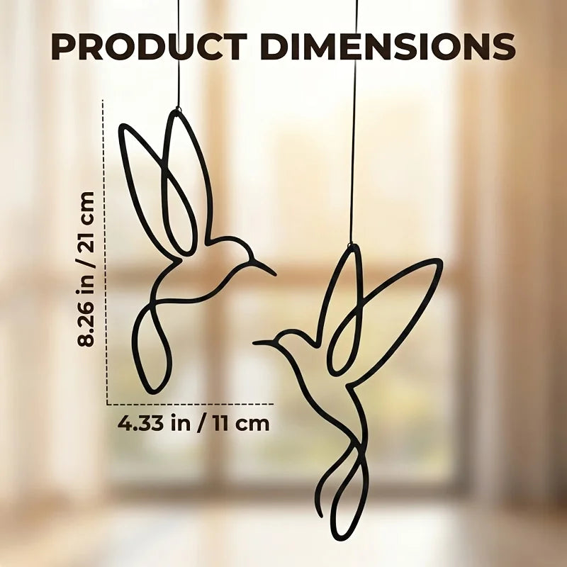 Décoration de jardin en fer Colibri 2-pack