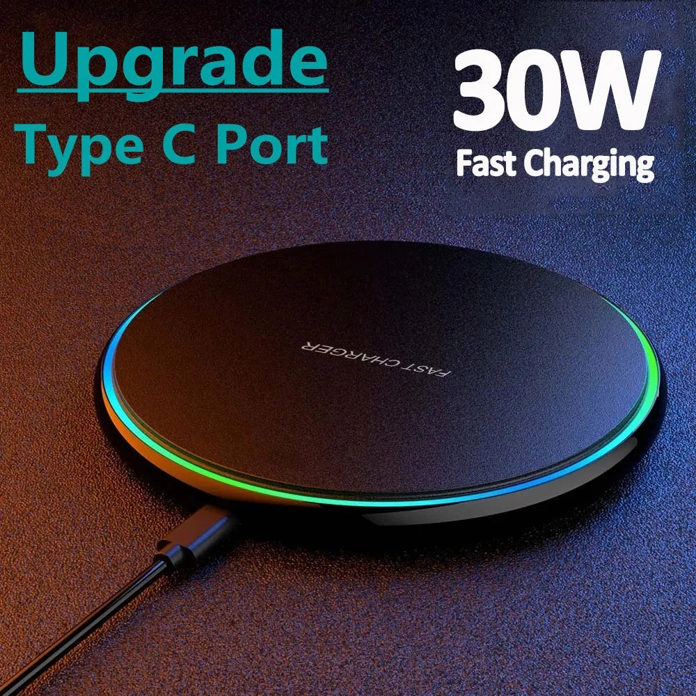 CHARGEUR SANS FIL RAPIDE 30W POUR IPHONE ET AUTRES APPAREILS | PLATEAU DE CHARGEMENT PAR INDUCTION