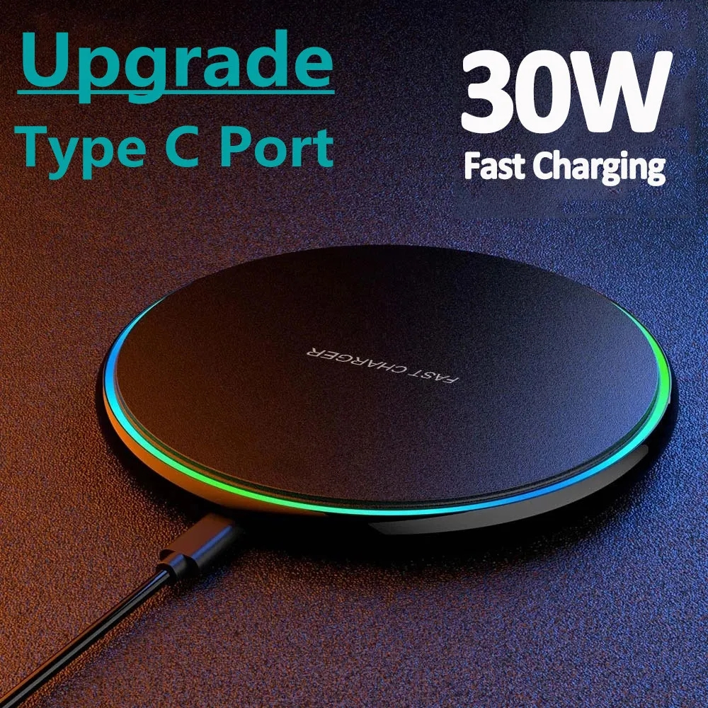 CHARGEUR SANS FIL RAPIDE 30W POUR IPHONE ET AUTRES APPAREILS | PLATEAU DE CHARGEMENT PAR INDUCTION