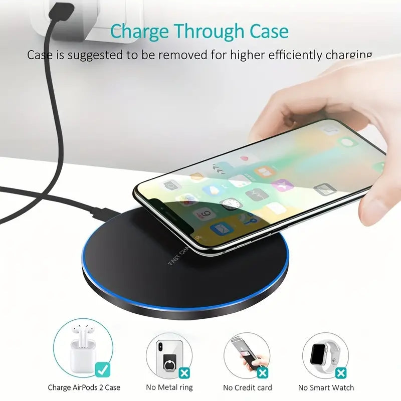 CHARGEUR SANS FIL RAPIDE 30W POUR IPHONE ET AUTRES APPAREILS | PLATEAU DE CHARGEMENT PAR INDUCTION
