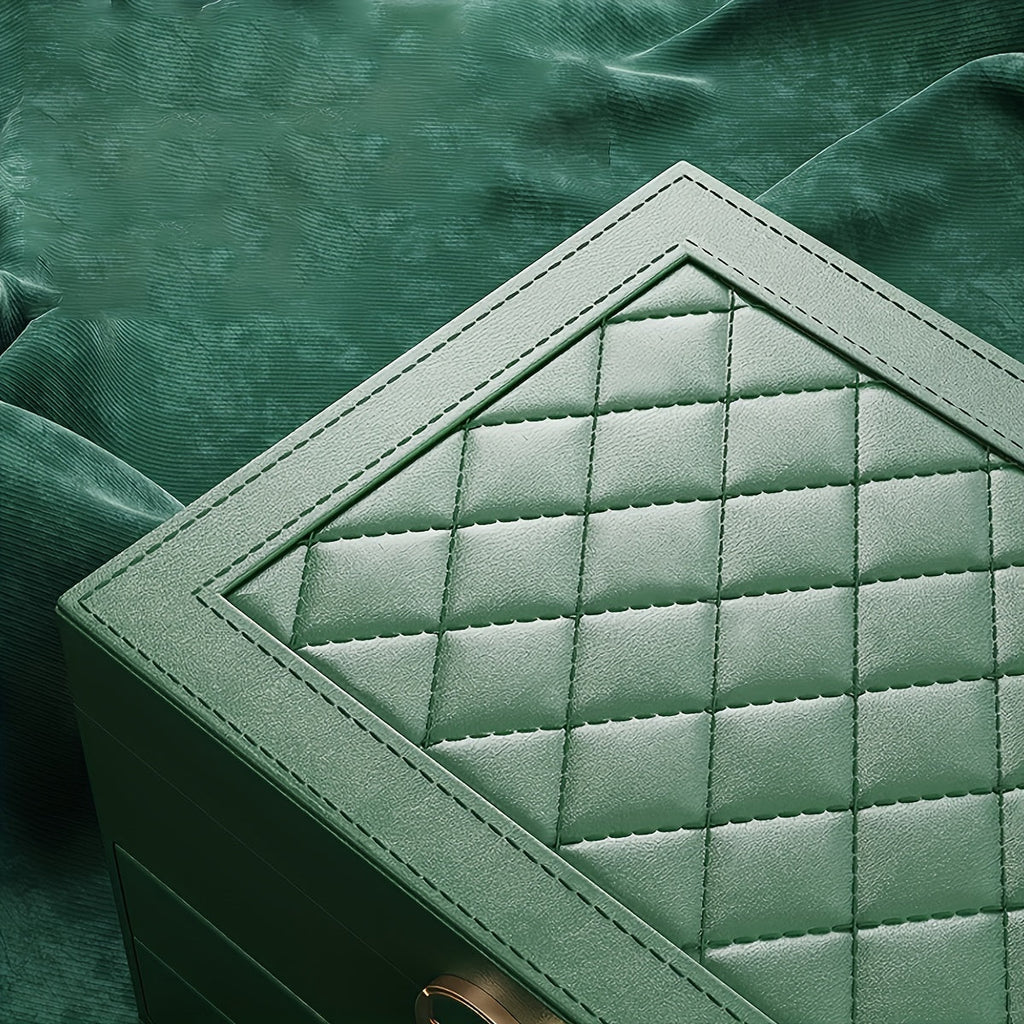 Organisateur de boîte à bijoux en cuir avec tiroirs