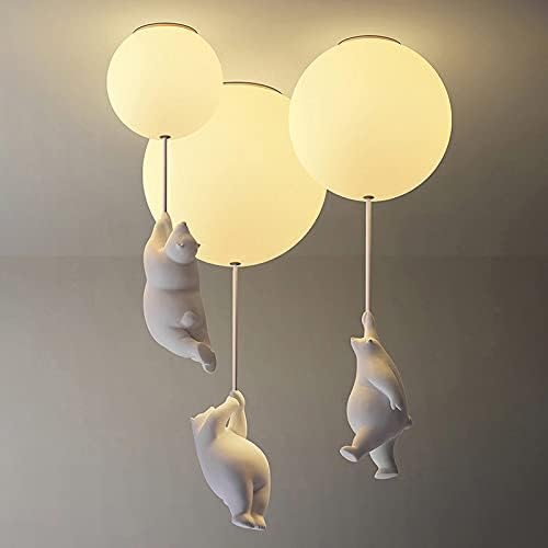 Lampe de Plafond Ludique avec Ours et Lumières en Ballon pour Chambre d'Enfant