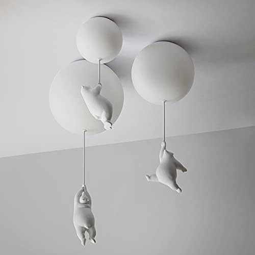 Lampe de Plafond Ludique avec Ours et Lumières en Ballon pour Chambre d'Enfant