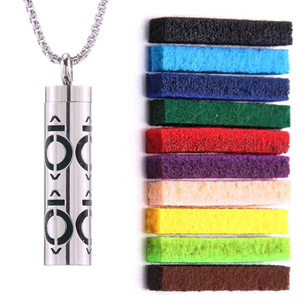 1+1 Gratuit | Collier parfumé pour femmes avec pendentif | Acier inoxydable hypoallergénique | Avec tampons parfumés | 60 cm ajustable