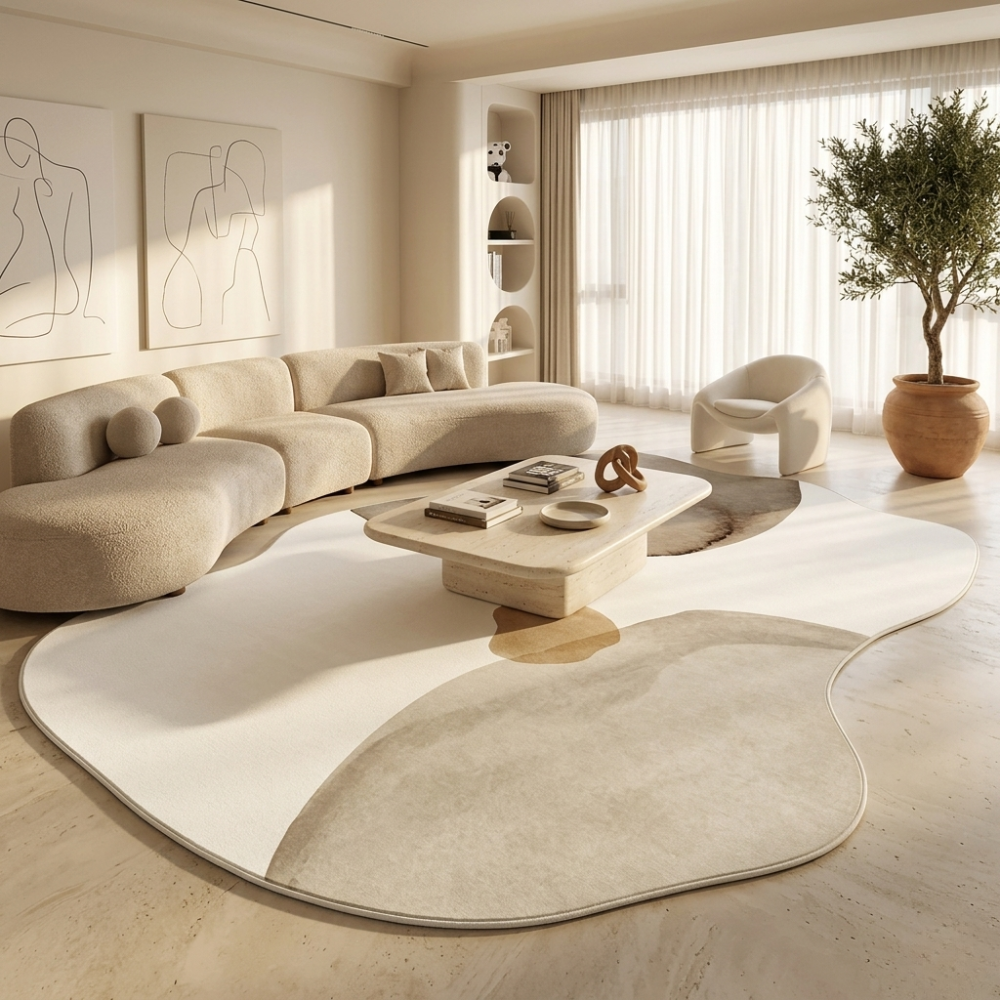 Tapis Novara | Tapis non glissant inspiré du Japon, moelleux pour le salon ou la chambre