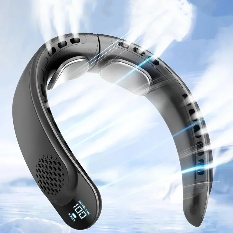 CoolBreeze™ | Ventilateur de Cou – Refroidissement à 360°, silencieux & mains libres