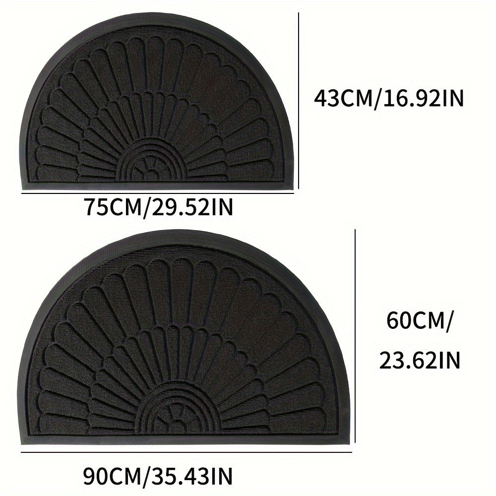 Tapis de Porte en Caoutchouc Durable - Design Arrondi pour Intérieur et Extérieur