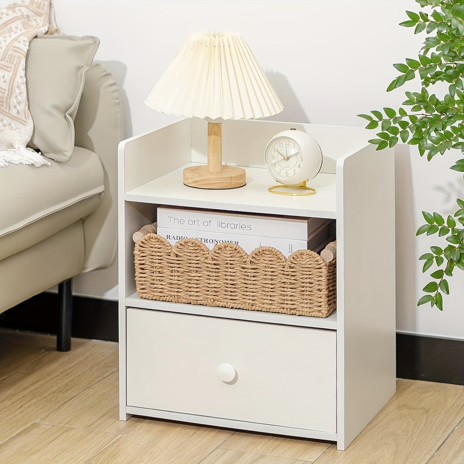 Panier de Rangement Tissé Boho avec Bord en Éventail – Décoratif et Pratique pour Tout Intérieur