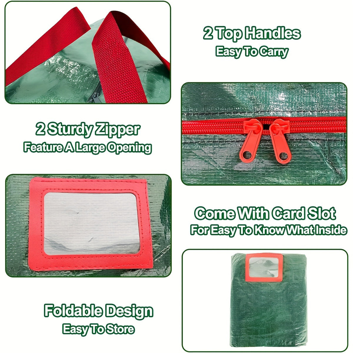Grand sac de rangement pour arbres de Noël artificiels – Modèle TreeTote en polyester imperméable et résistant