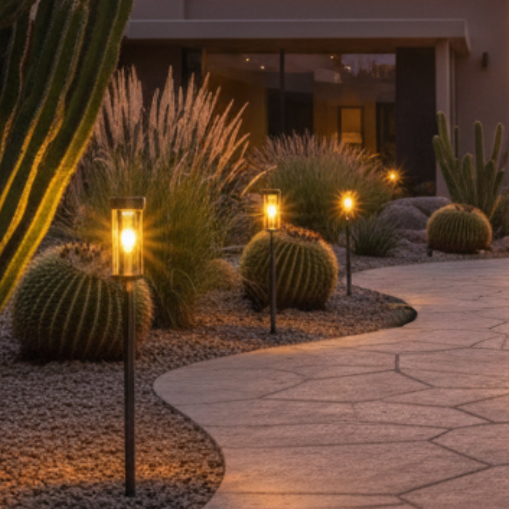 Éclairages de Cheminée de Jardin Solaire Élégants - Lampes à Piquet LED pour Éclairage de Chemin