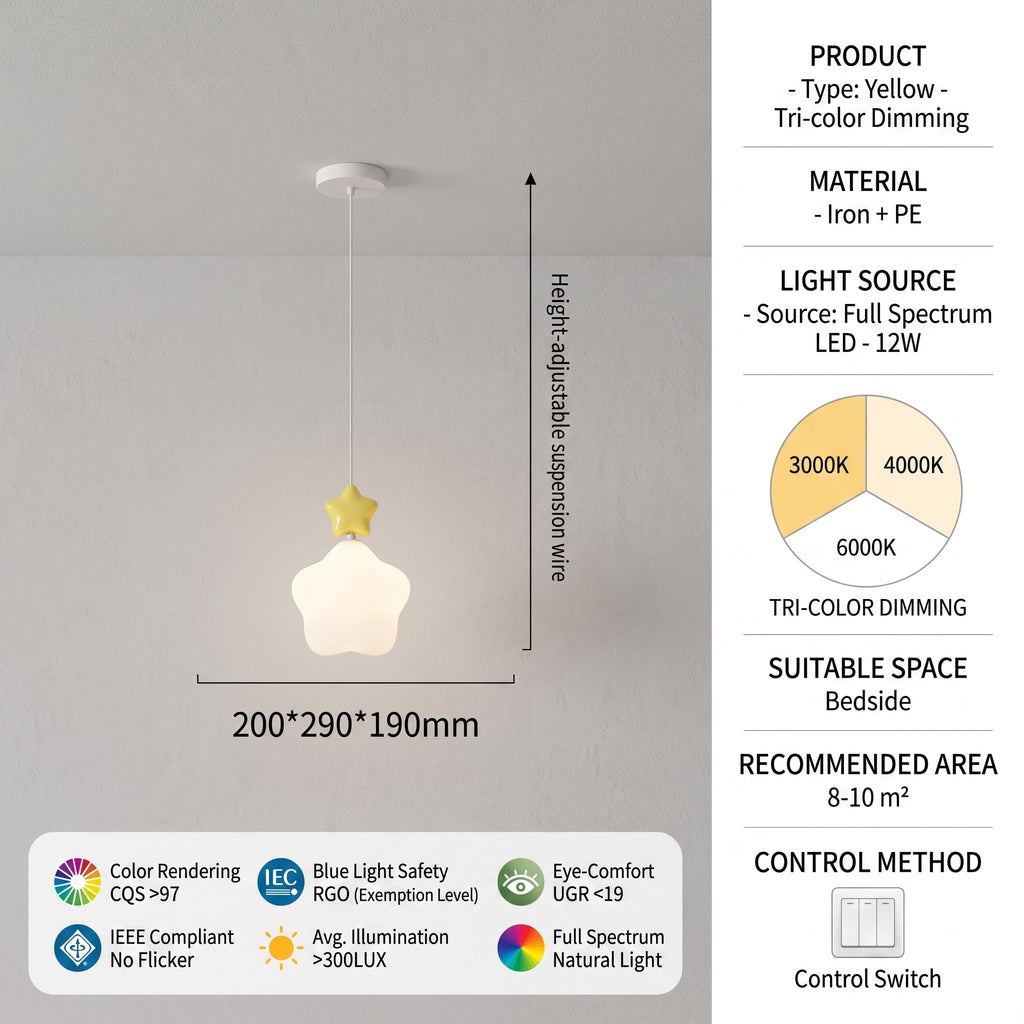Lampe de plafond Nuage et Étoile LED pour Chambre d'Enfant