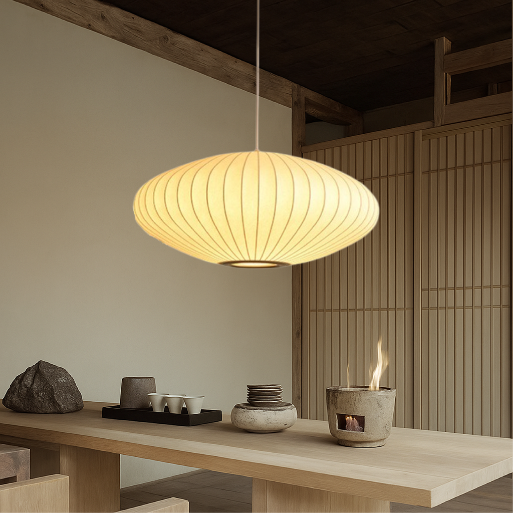 Lampe suspendue en soie italienne