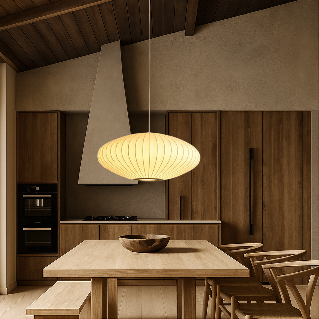 Lampe suspendue en soie italienne