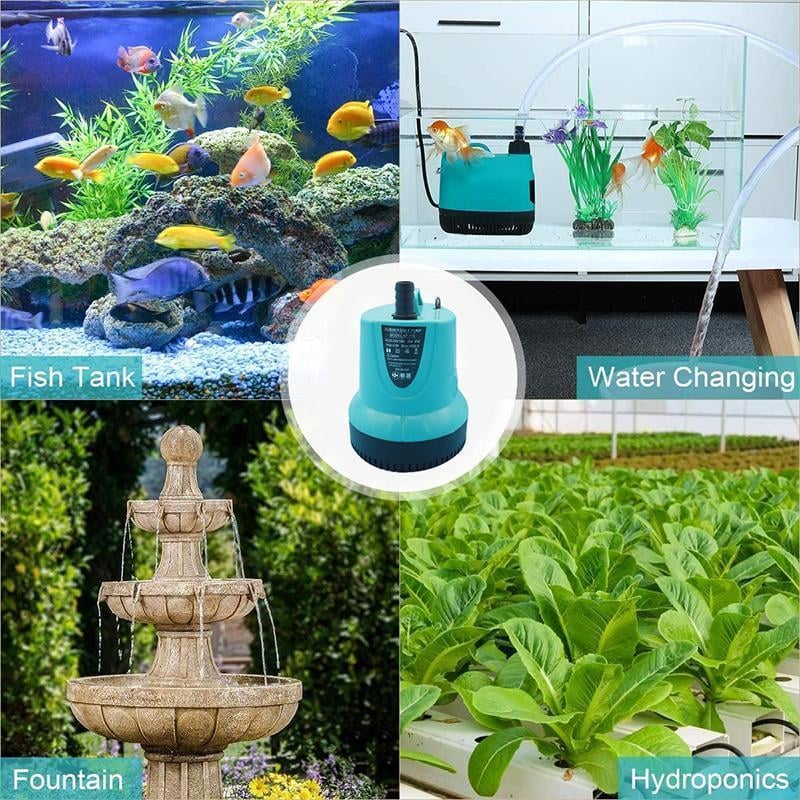 SilentFlow™ | Pompe submersible silencieuse pour aquariums, fontaines et systèmes hydroponiques