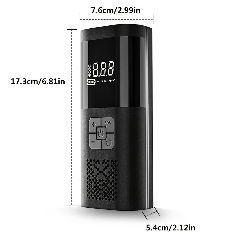 Compresseur d'air portable – Dispositif de gonflage intelligent avec écran LCD et lumières LED