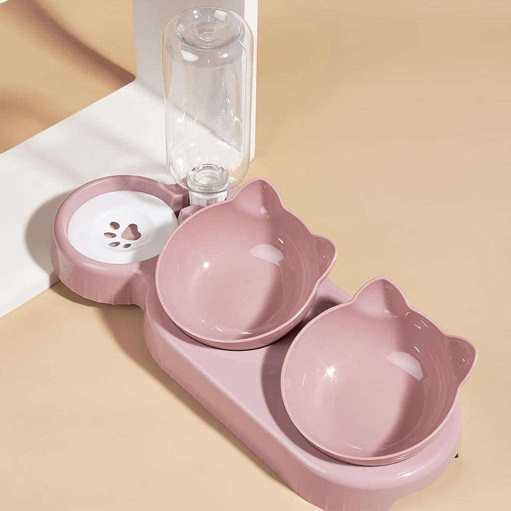 CATNIBBLE - Bols inclinés avec système d'eau gravitaire et design de cou protecteur