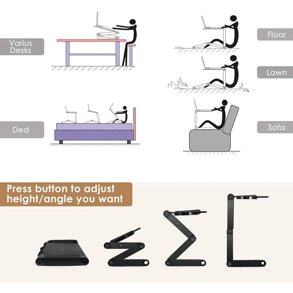 Support Ergonomique pour Ordinateur Portable Réglable à 360° pour la Productivité