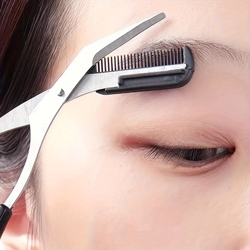 SHARPMATE - Ciseaux à sourcils en acier inoxydable avec mini peigne tondeuse