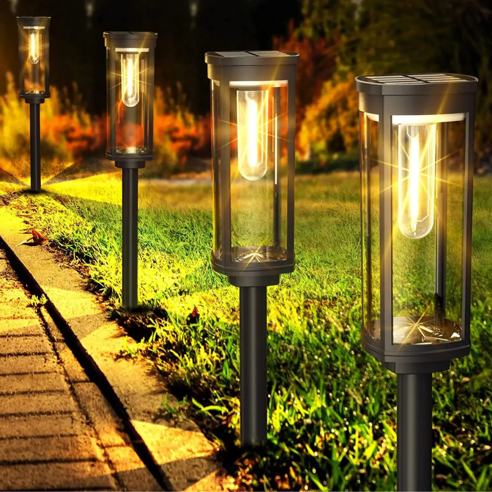Éclairages de Cheminée de Jardin Solaire Élégants - Lampes à Piquet LED pour Éclairage de Chemin