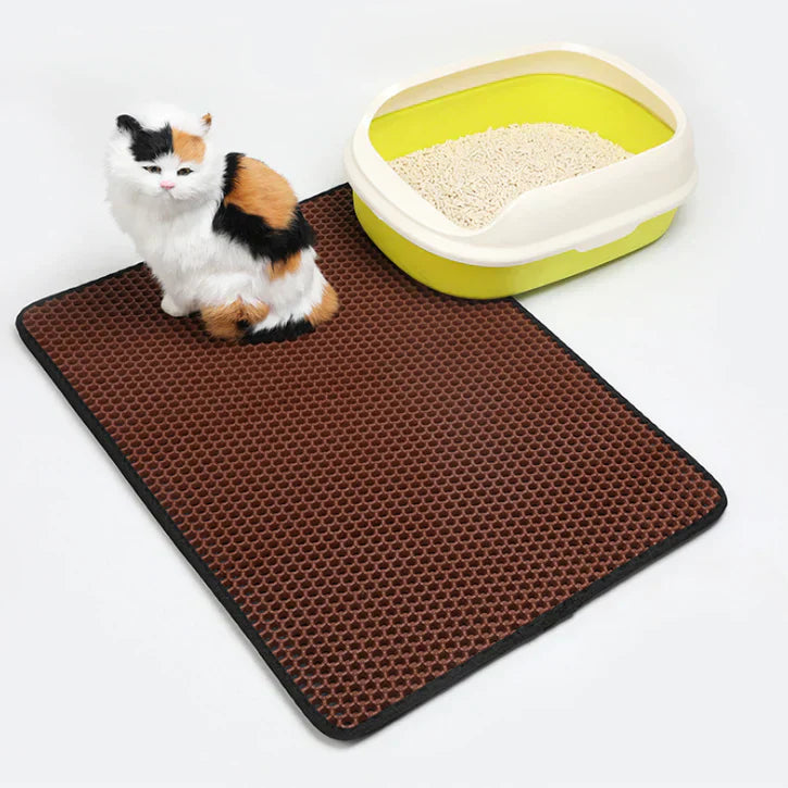 Tapis de litière pour chat à double couche