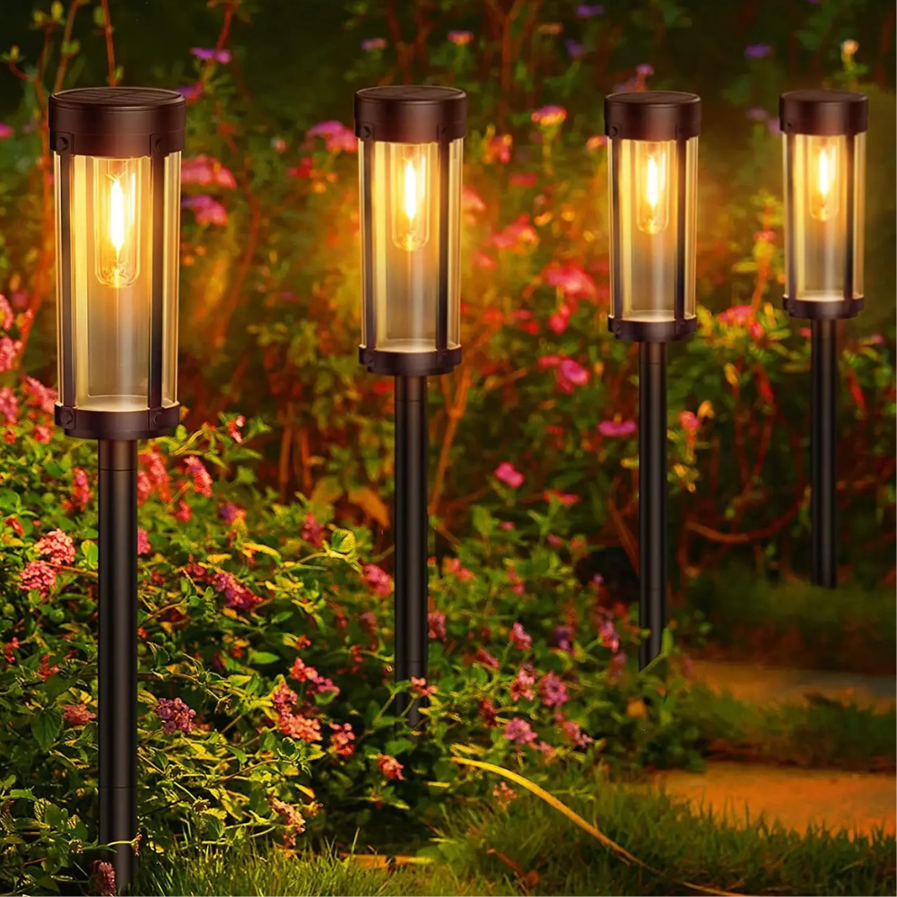 Éclairages de Cheminée de Jardin Solaire Élégants - Lampes à Piquet LED pour Éclairage de Chemin