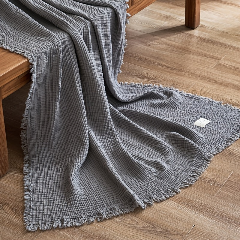 SOFTCLOUD – Couverture en Crêpe de Coton à 4 Couches pour un Confort Quotidien Respirant