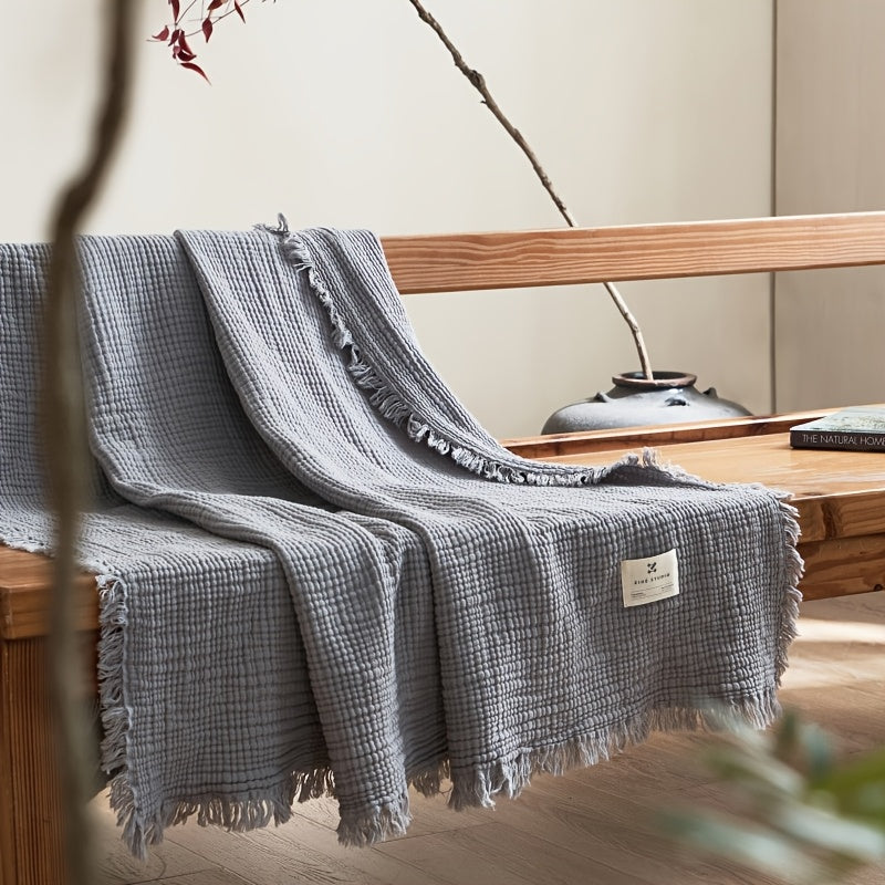 SOFTCLOUD – Couverture en Crêpe de Coton à 4 Couches pour un Confort Quotidien Respirant