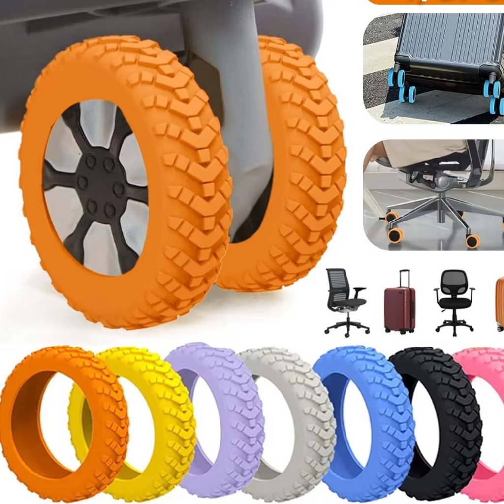 RollGuard Pro™ | Housses de protection en silicone pour roues de valise réduisant le bruit