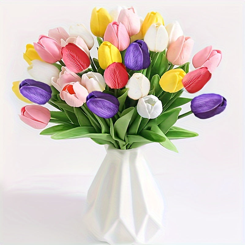 Ensemble de 15 Tulipes Artificielles Réalistes – Parfait pour les Mariages, Fêtes et Décoration Intérieure