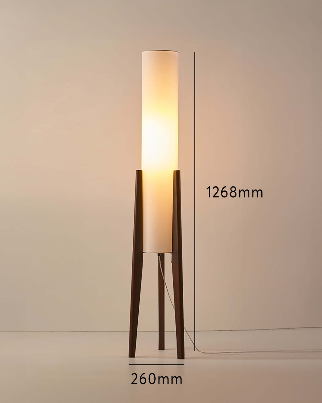 Lampe sur Pied en Bois Massif avec Abat-jour en Tissu
