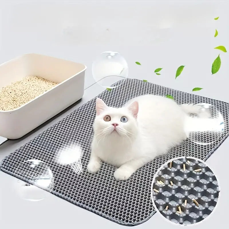 Tapis de litière pour chat à double couche