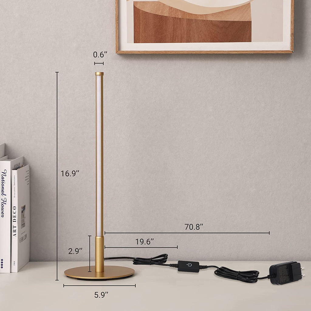 Lampe de table LED dorée avec touche et 3 températures de couleur