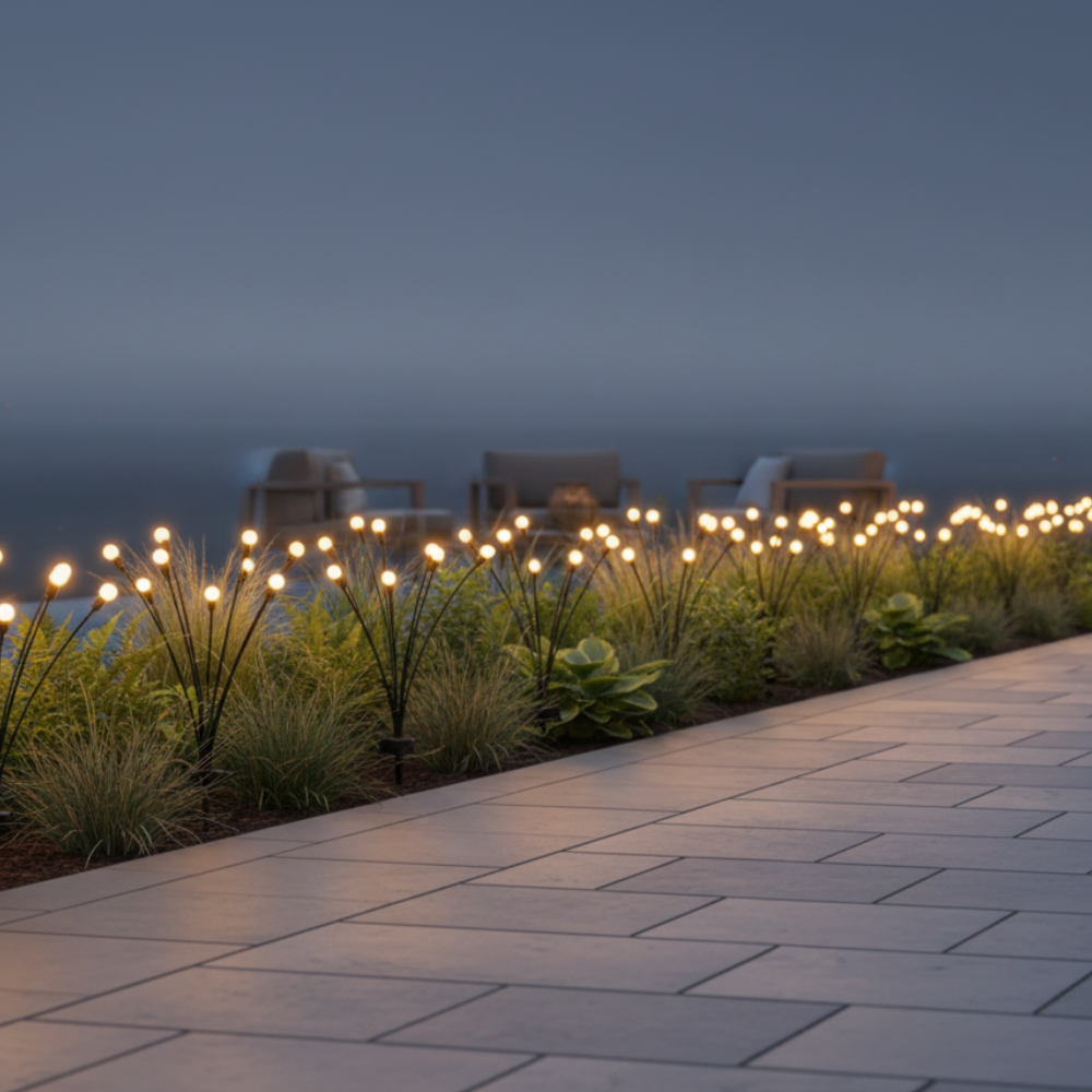 Luminaires de Jardin Solaires Élégants | Éclairage Extérieur Étanche avec 120 Lumens pour Jardins ou Terrasses Éblouissants