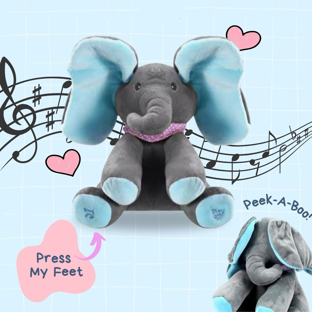 ElliJoy™ – Éléphant en peluche parlant Peek-a-Boo