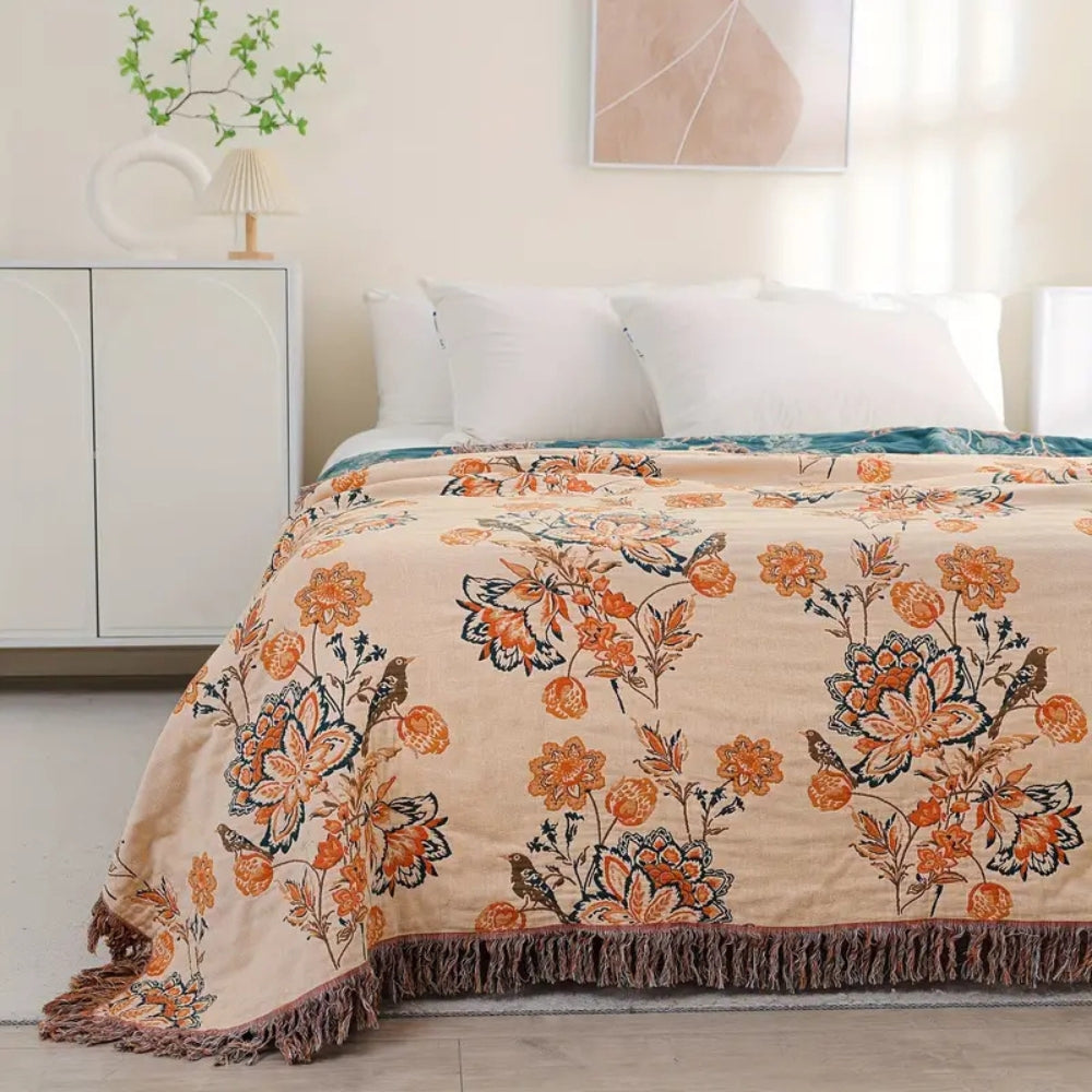 Couverture en Coton Boho Rustique et Confortable