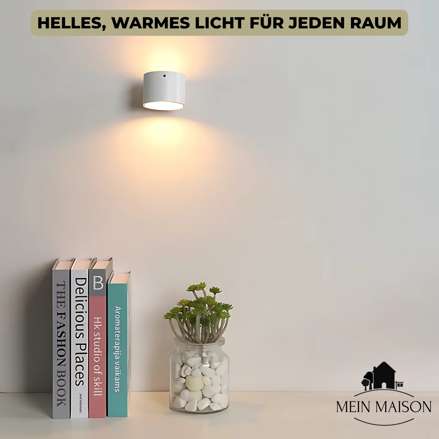 Applique LumiScandi | Sans fil & Rechargeable | Design Scandinave | Bois Chêne