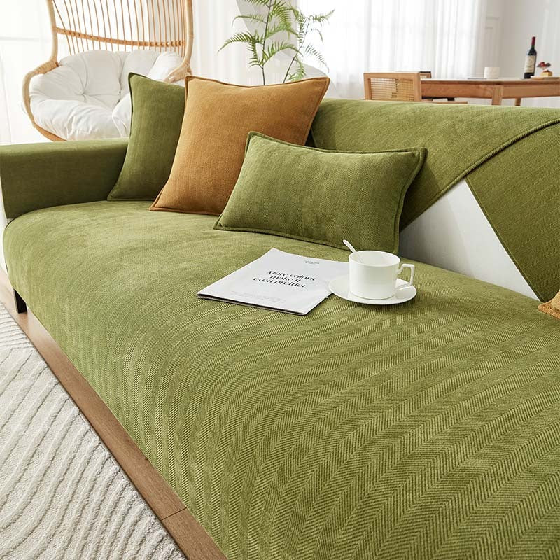 AestheticCover™ | Housse de canapé en tissu chenille avec motif en chevrons
