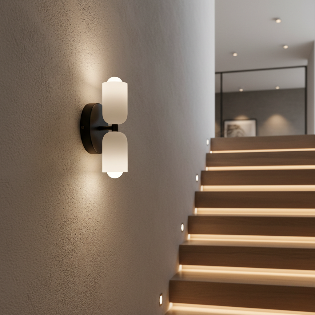 Applique Murale Double Crème - Lumières Murales Modernes pour Espaces Élégants