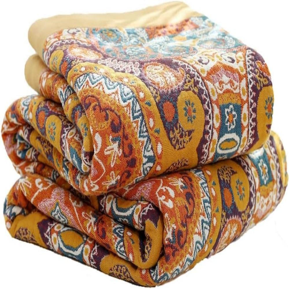 Couverture Réversible en Coton Boho Sunrise