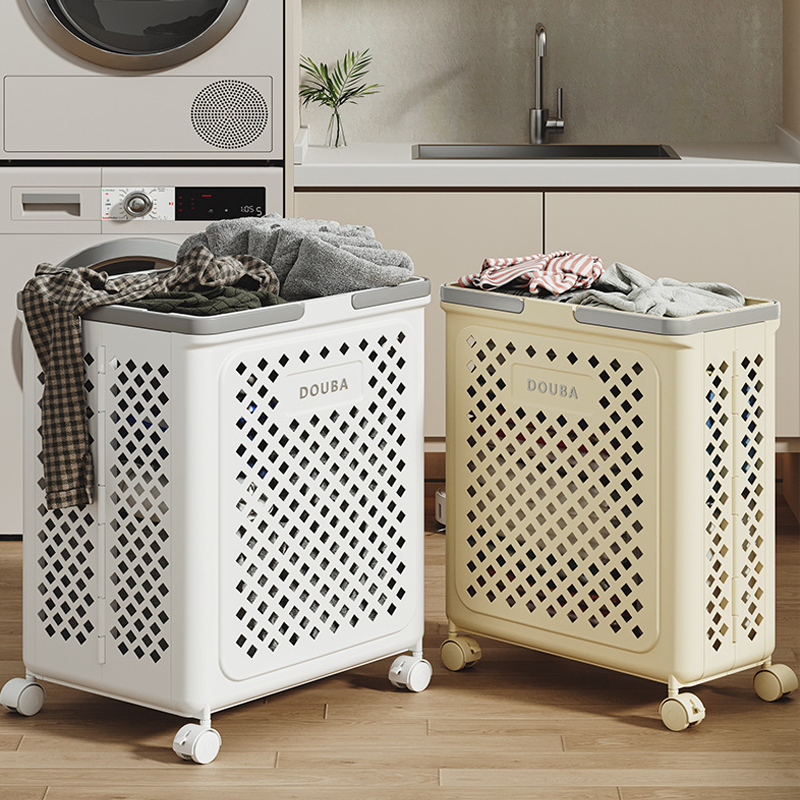 Panier à linge grande capacité avec roues, pliable