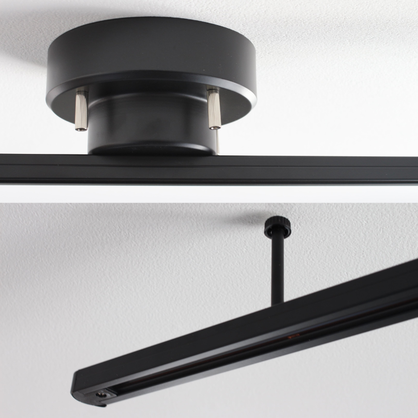 Rail d'éclairage suspendu rotatif 360° pour lampes suspendues et projecteurs
