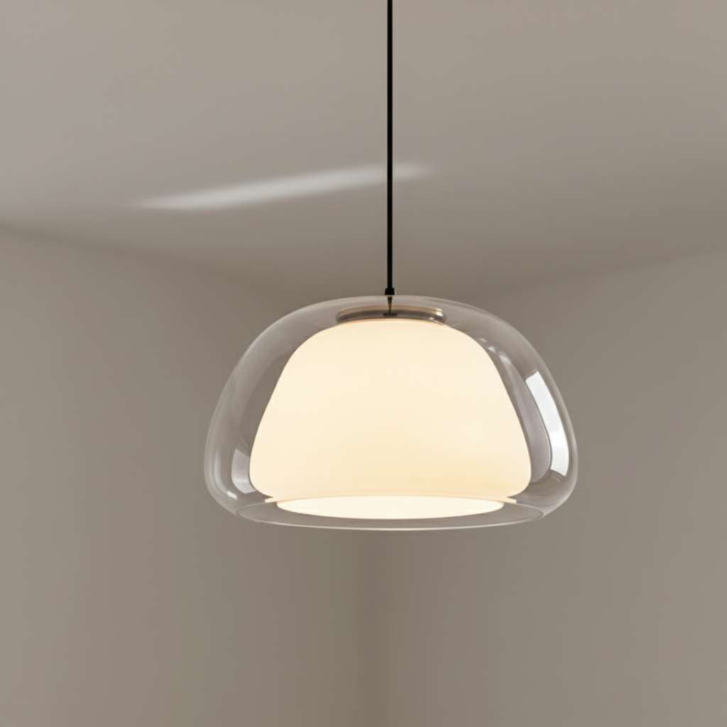 Lustre en Verre Moderne - Design de Dôme Ajustable pour Îlot de Cuisine
