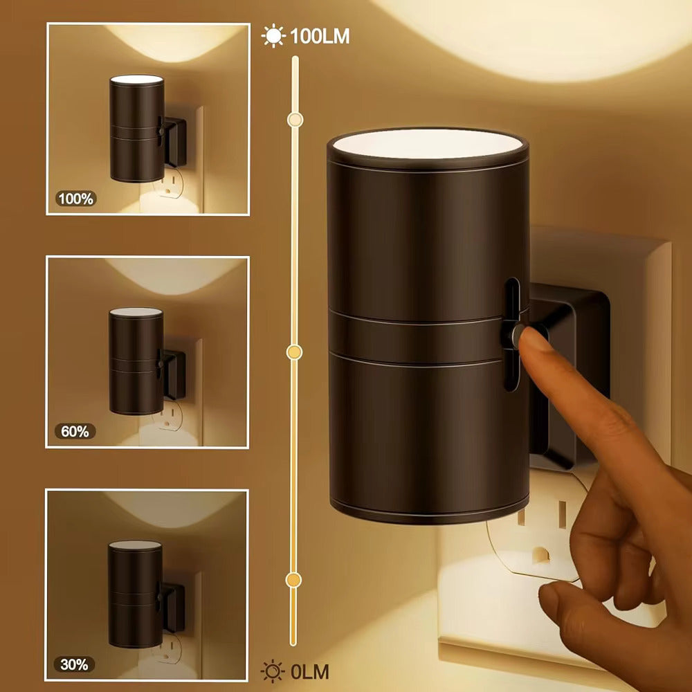 Skanto | Lampe d'Ambiance Nattlys Luksus Plug-In – Lampe Murale LED Dimmer avec Capteur (3000K Lumière Chaude)