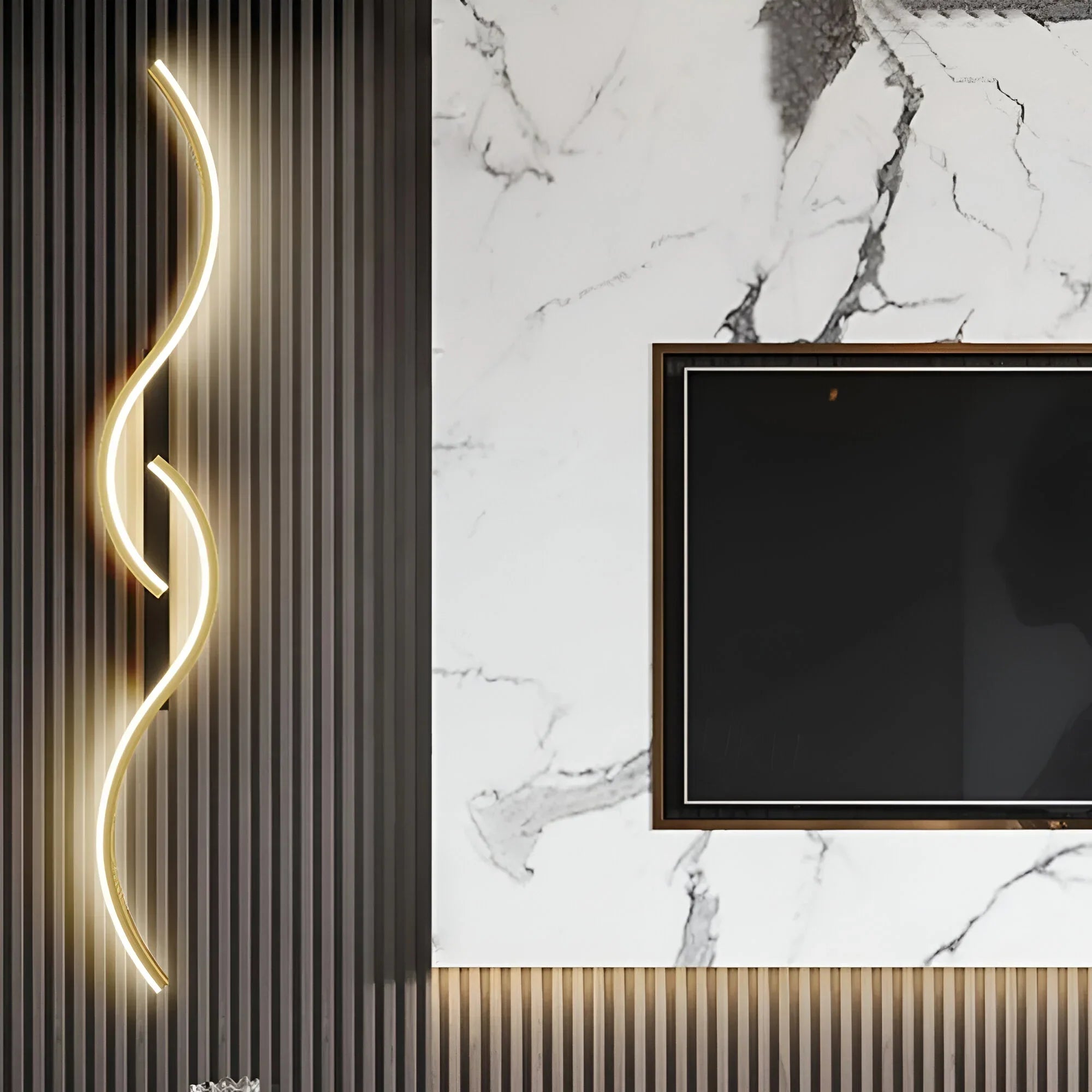 Applique Murale LED Courbée Moderne pour Intérieur avec Éclairage Ambiant