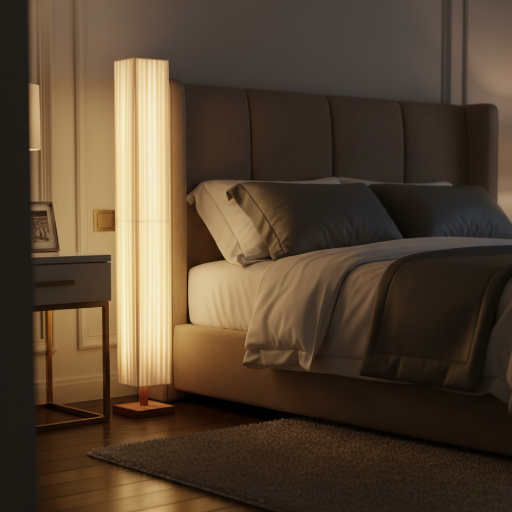Hikari | Élégante lampe sur pied japonaise moderne avec lumière LED douce et chaleureuse