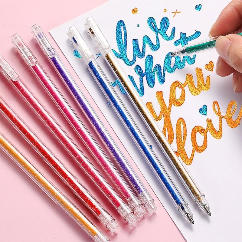GlitteryPen™  | Ensemble de stylos gel avec 18 couleurs | Effets pailletés et métalliques | Créatif pour enfants et adultes